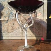Coupe en verre étiré "Alicja" Pologne années 70