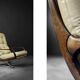 Swivel armchair in leather by Eugen Schmidt, Germany 1960