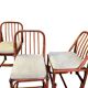 4 chaises bambou et tissu