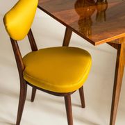 Midcentury Heart Chair in Yellow Satin Dedar Gildo Fabric, Europe, 1960s