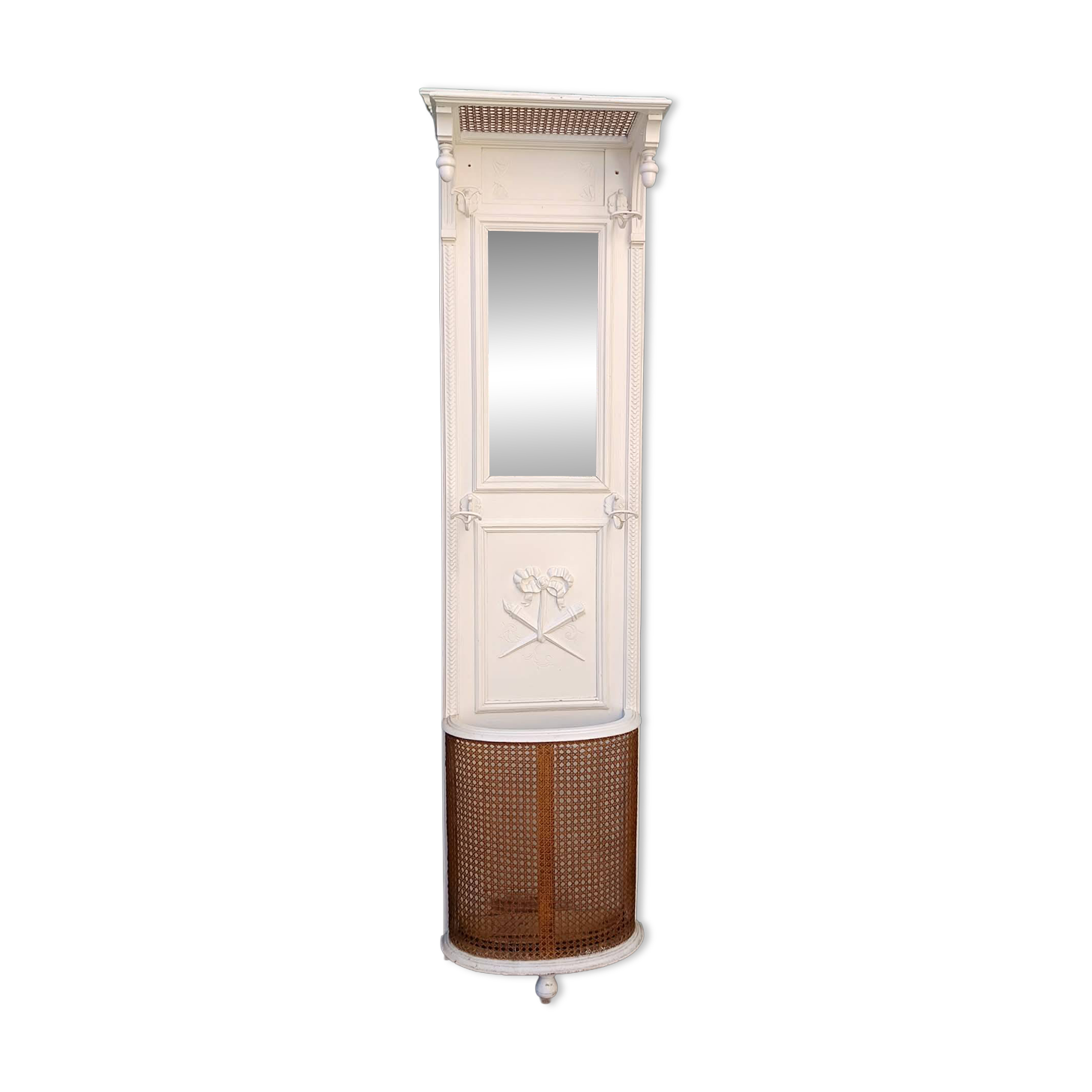 Wood and caning coat rack Louis XVI