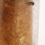 Brutalist Table Lamp Marble & Glass, Vintage 1980