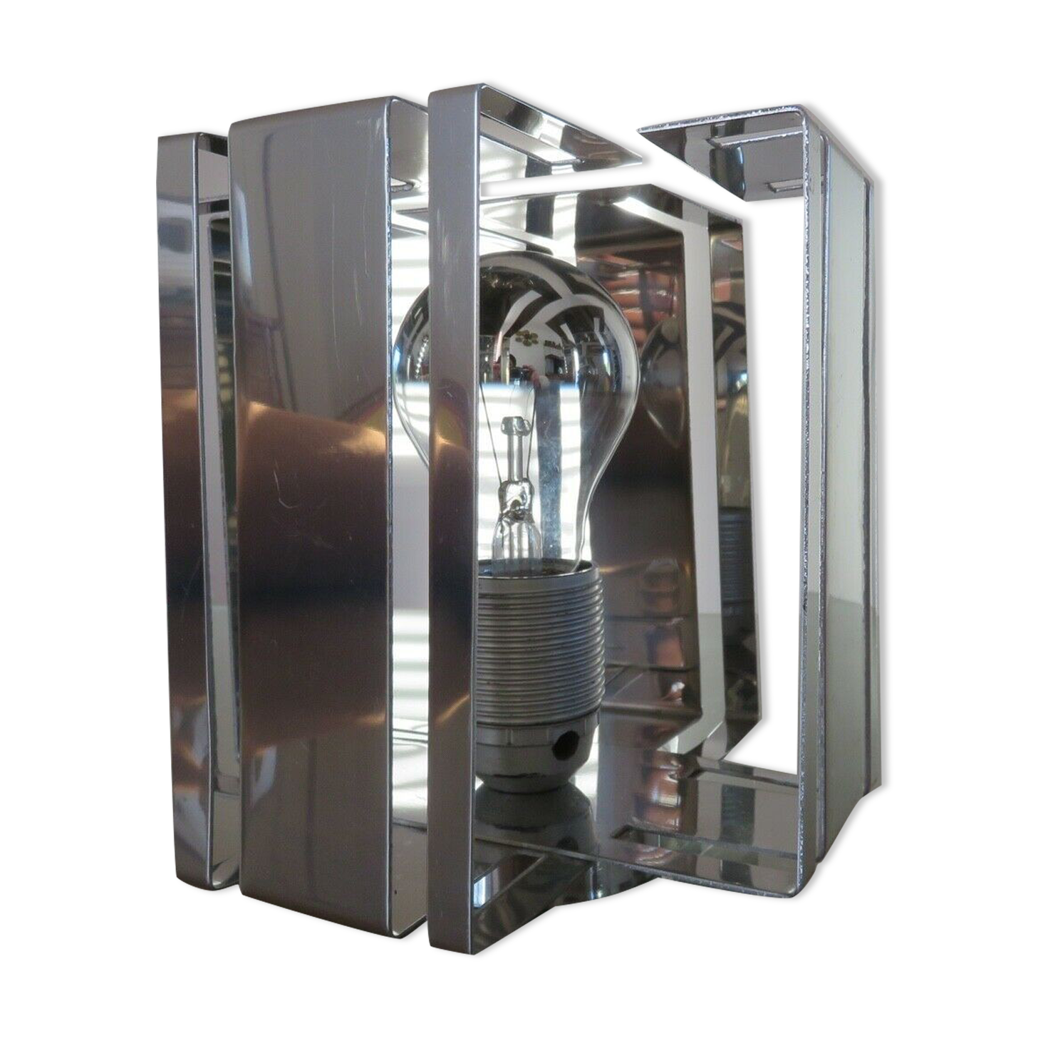 Chrome metal table lamp 70s