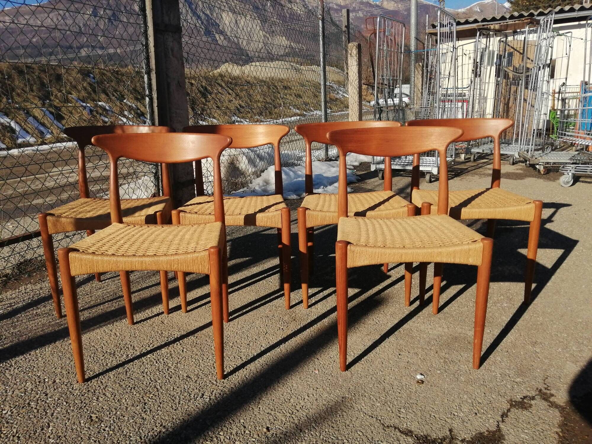 Series of 6 Scandinavian chairs Arne Hovmand-Olsen for Mogens Kold - 60s