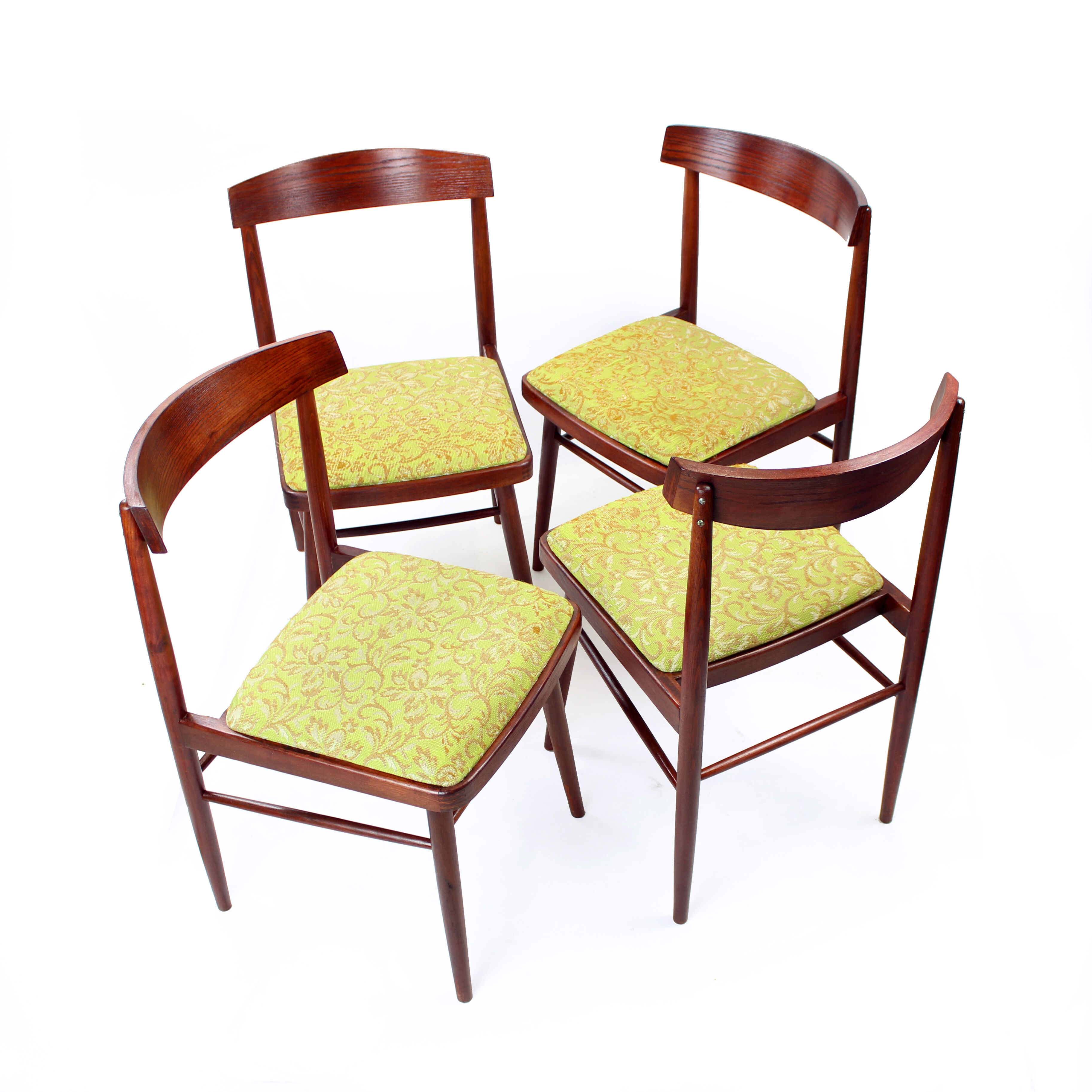 Set of 4 dining chairs in oak by ton, czechoslovakia 1960s