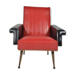 fauteuil en skaï rouge