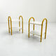 Pair of yellow tubular bedside tables, 1980