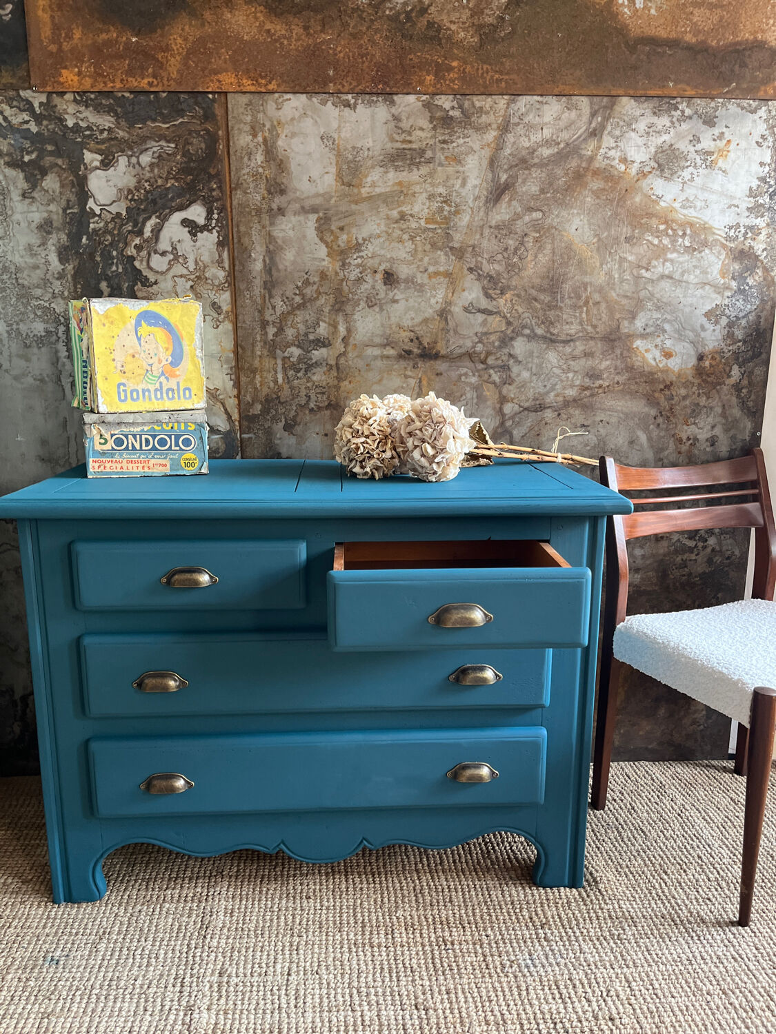 Oak chest of drawers pegged summer night