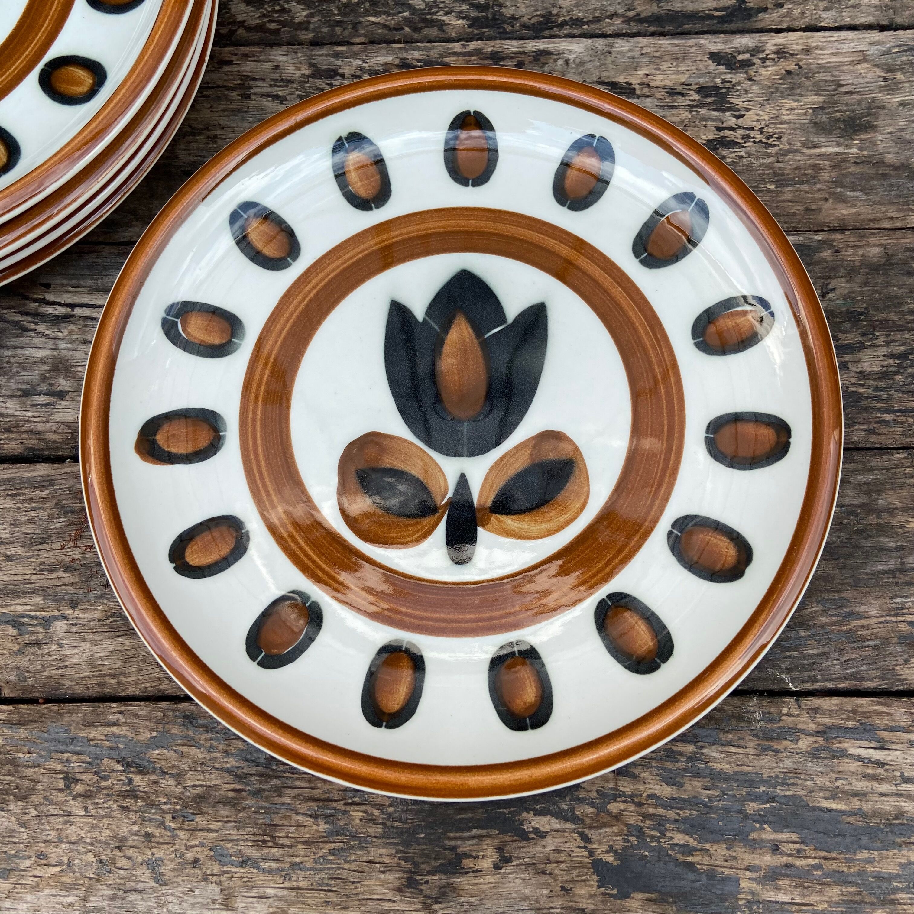 Set of 5 plates model Kimono-Boch La Louvière-70s
