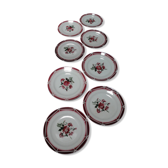 Lot de 8 assiettes plates douarnenez / sarreguemines