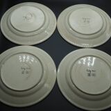4 assiettes plates motif coeur et couronne rouge