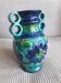 Vintage ceramic vase from Germany with floral decoration.
