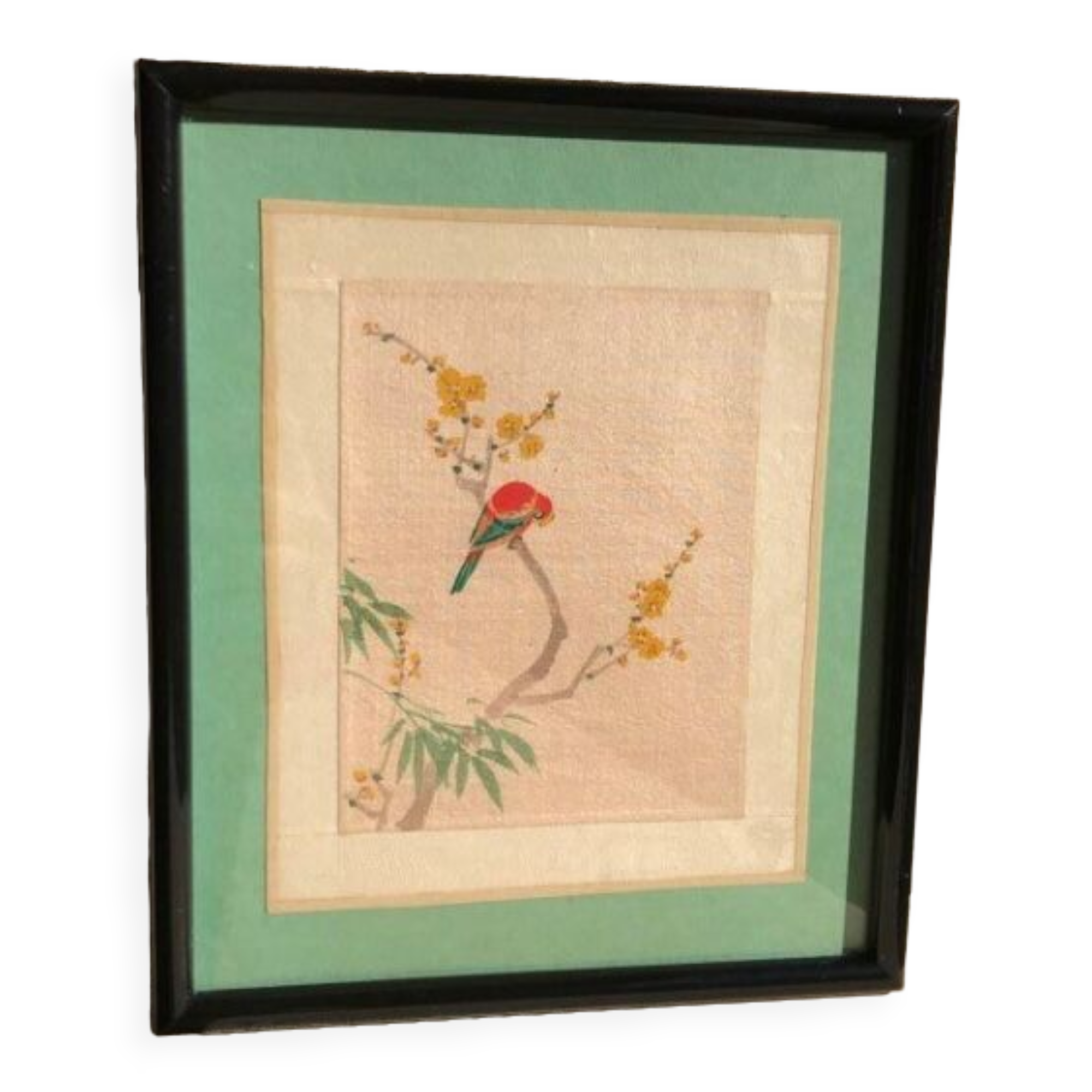Bird painting on a branch