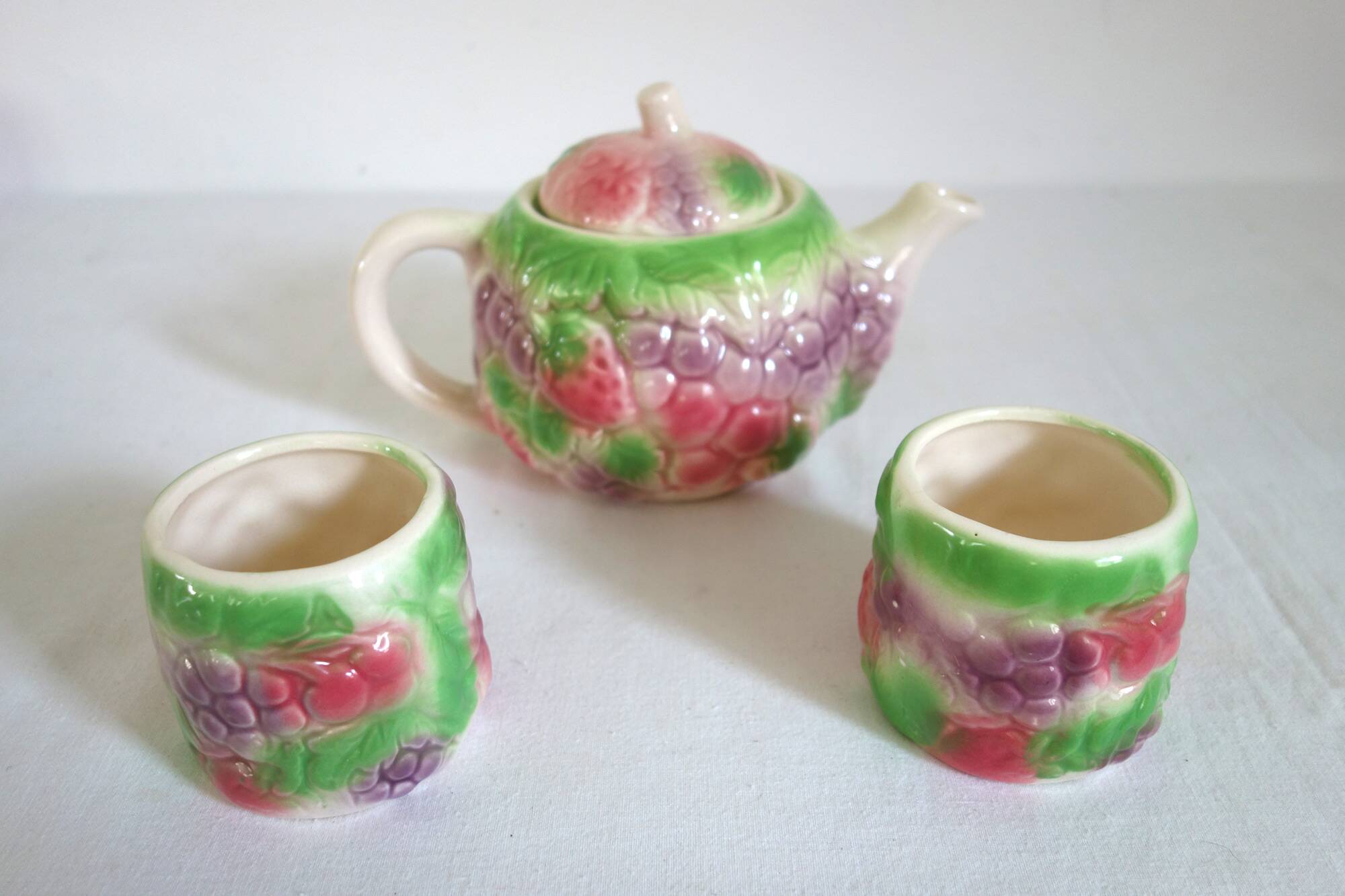 Barbotine Vintage Fruit Tea Set for 6 People