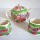 Barbotine Vintage Fruit Tea Set for 6 People