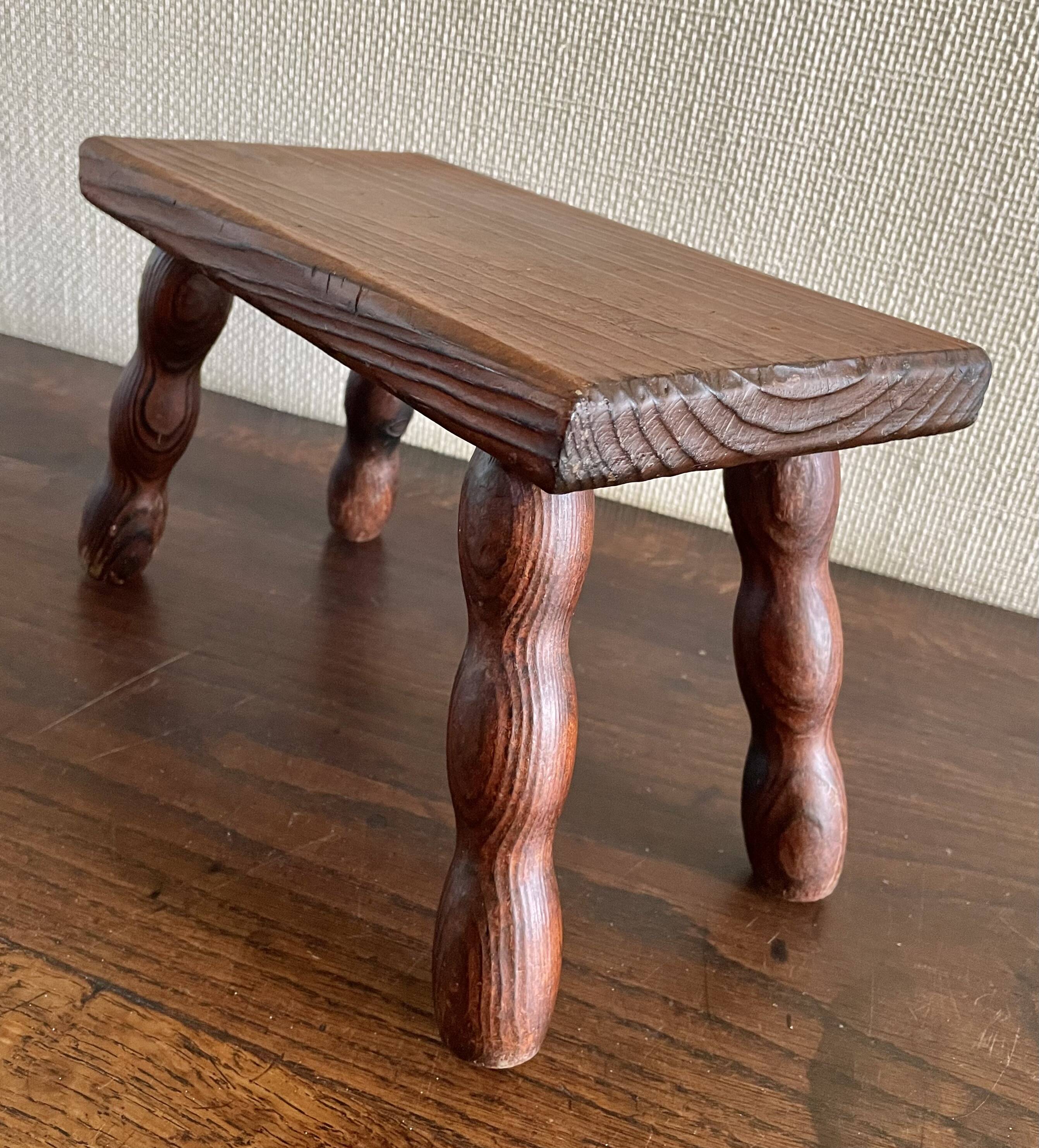 Wooden footrest stool