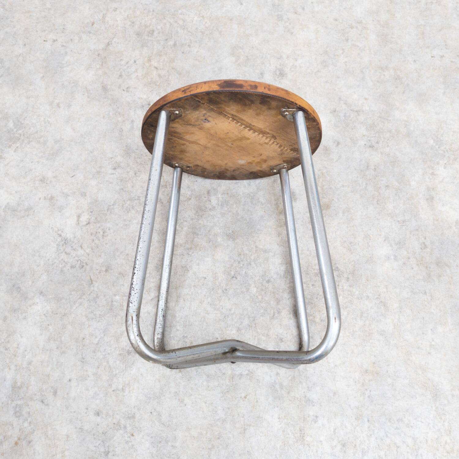 Tubular steel hocker by Karel Ort for Gottwald, 1930s