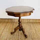 Side table with inlaid tripod legs