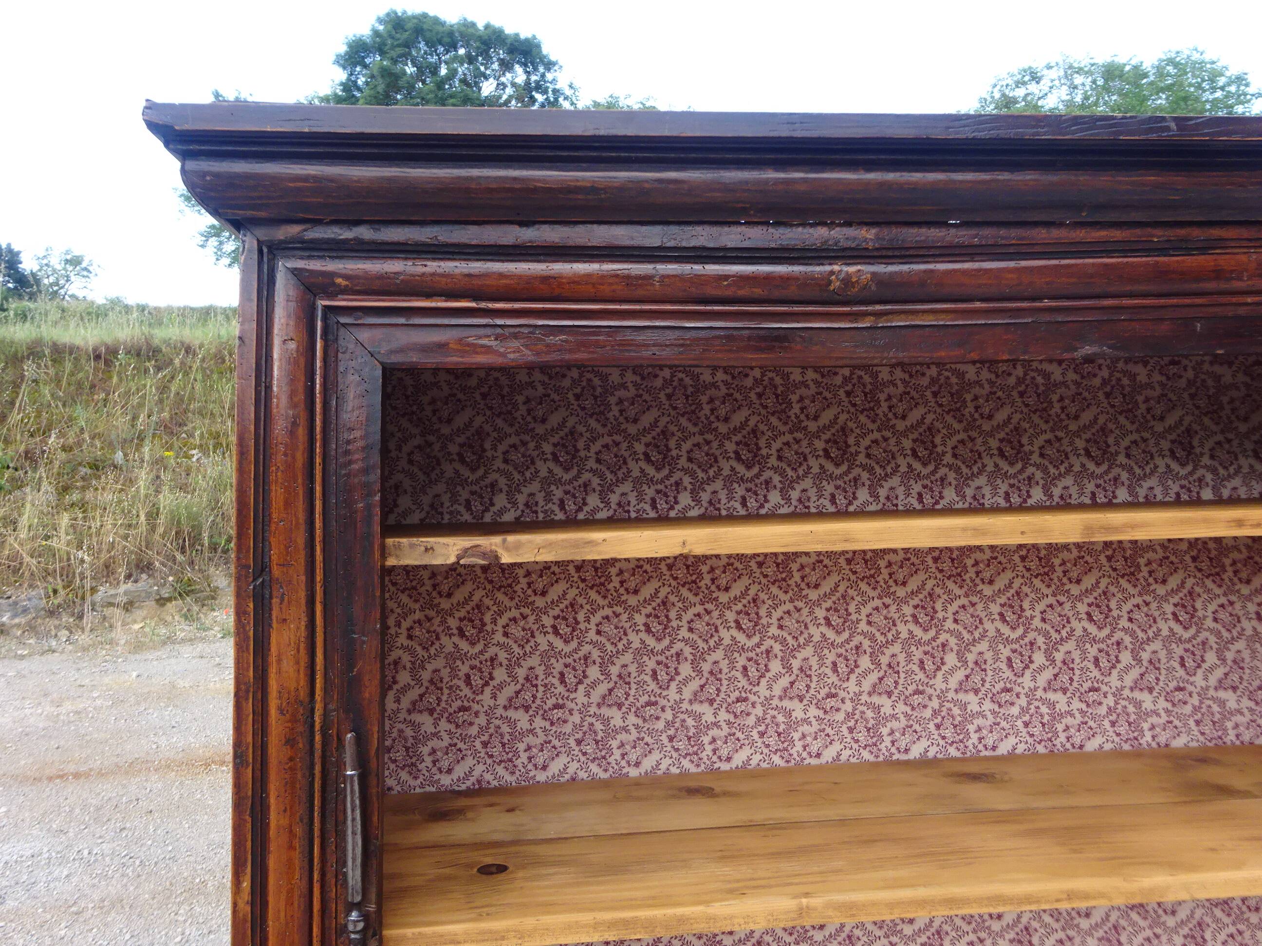 Antique Louis XIII wardrobe in solid walnut