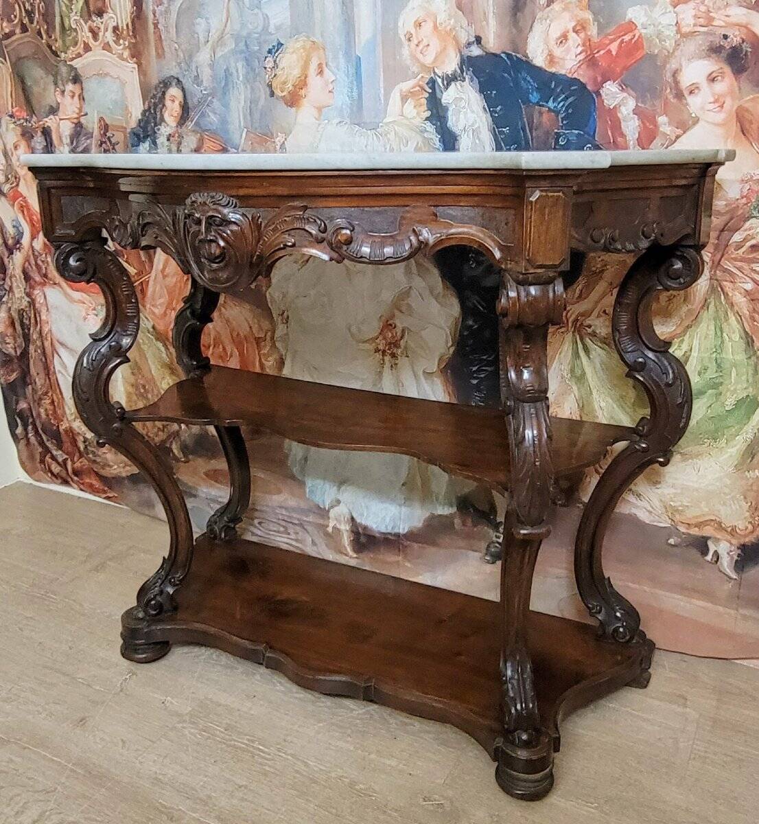 Console Italienne époque Charles X en acajou