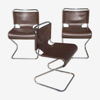 3 chaises par Pascal Mourgue, Édition Steiner, Modèle Biscia, 1970