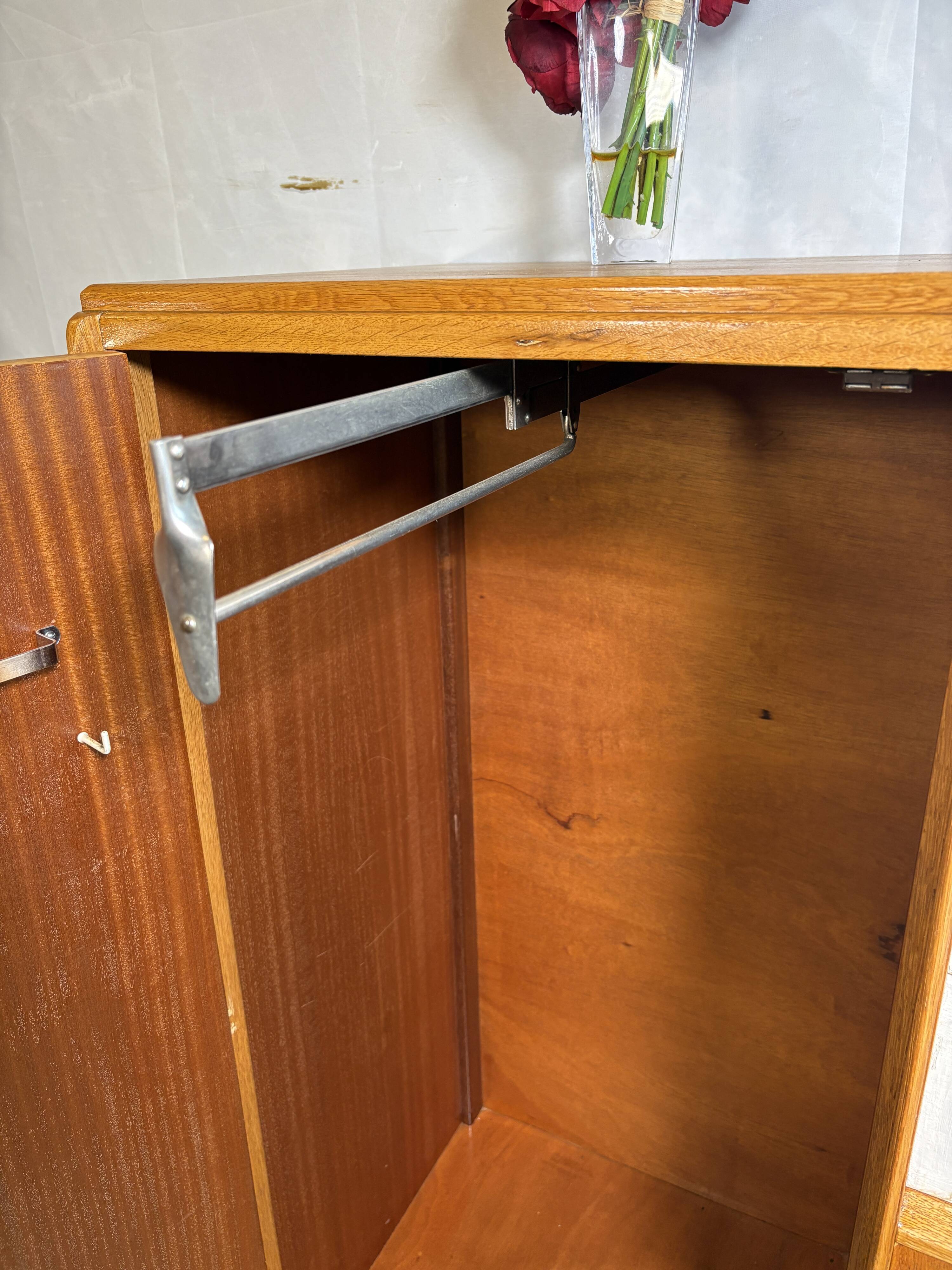 Rare Vintage G-Plan E. Gomme Oak Compactum Gentleman’s Wardrobe c.1950–1960