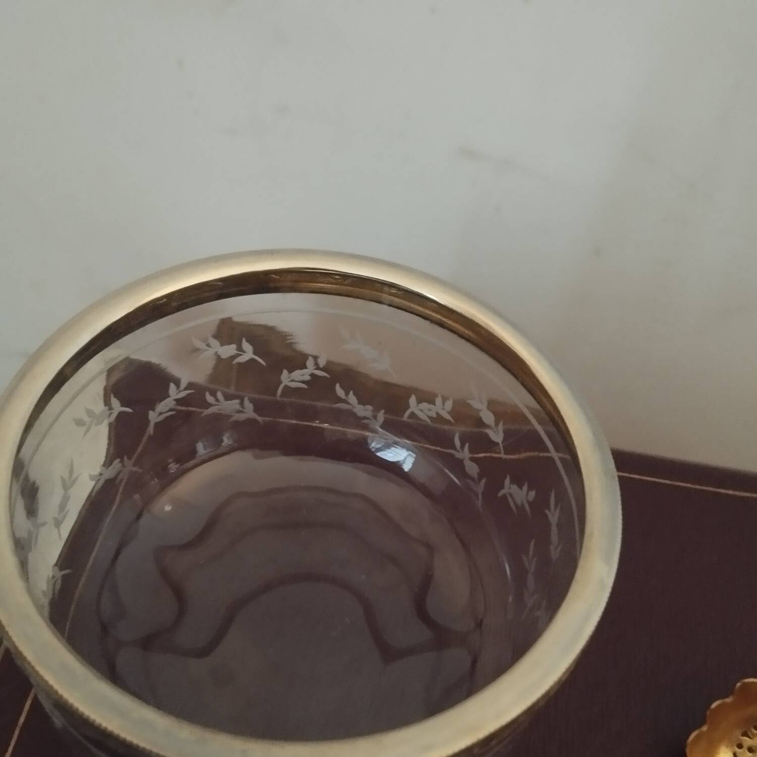 Crystal silver sugar bowl and spoon in box