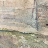 Tableau peinture ancienne marine Janssaud XIXe