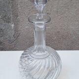 Baccarat molded crystal decanter, twisted bamboo