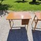 50s feet compass desk in blond beech and formica 3 drawers