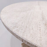 Mid-century modern travertine dining table
