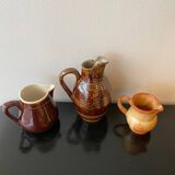Trio of vintage jugs and milk jug
