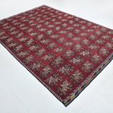 Neutral Wool Turkish Red Kilim Rug, 218x311 Cm
