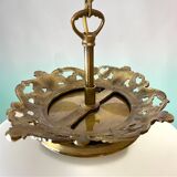 Regency glas pendant with ornate brass crown