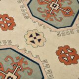7x10 Vimtage Beige Orange Large Area Vintage Rug, 203x292 Cm