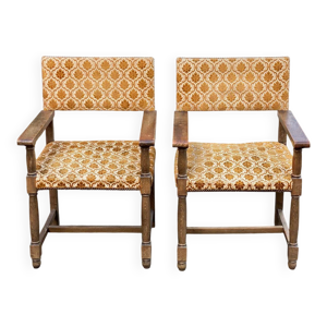 2 fauteuils Henri II - velours