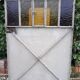 Workshop door 258.4x98.5cm in iron and colored cathedral glass