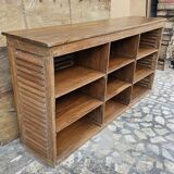 Ancien comptoir de boutiquier en teck birman