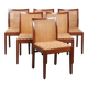 Ensemble de 6 chaises de salle à manger au design Art Déco uniques avec un dossier en osier.
