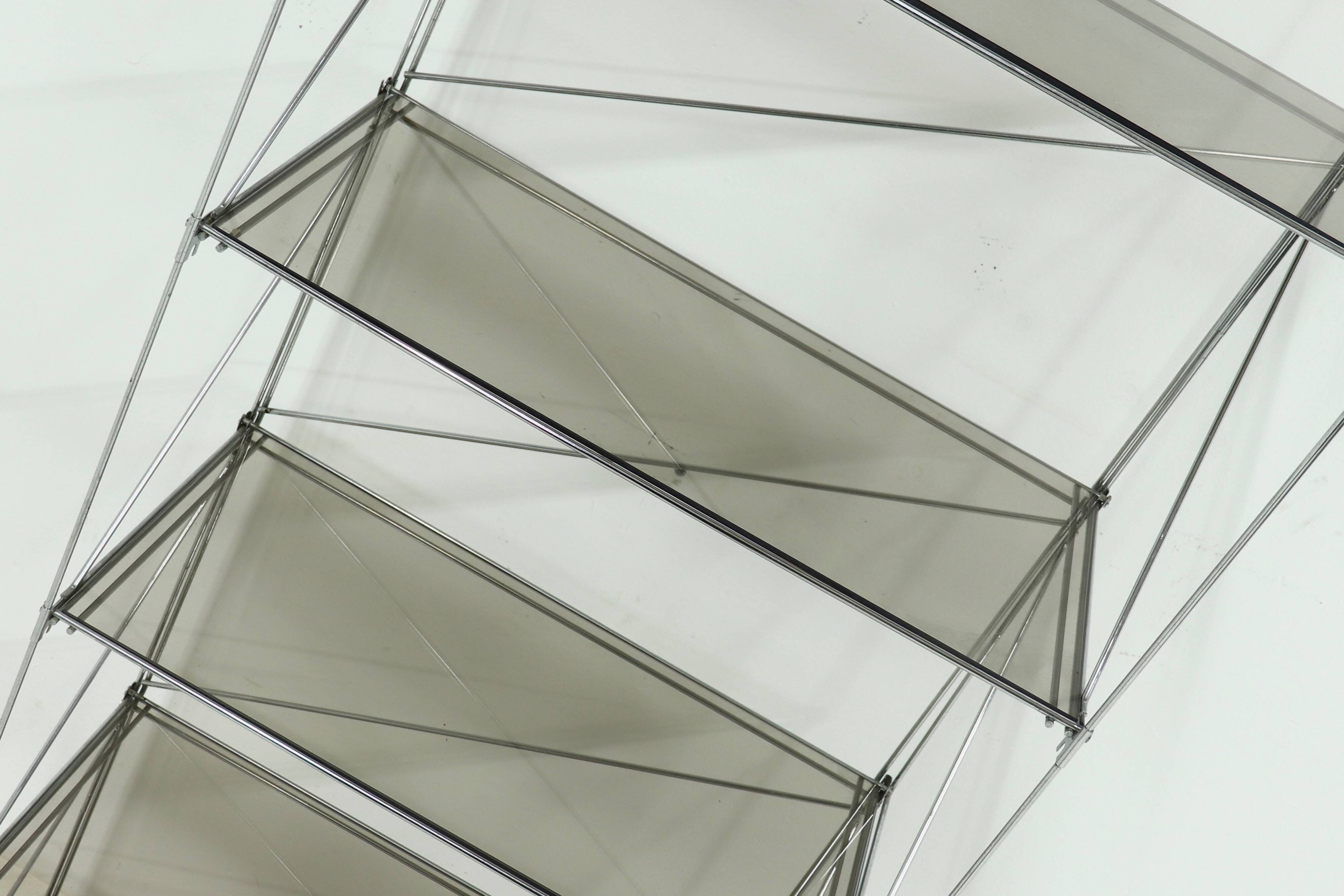 Large Minimalist Bookcase Model Isocele by Max Sauze 1970s