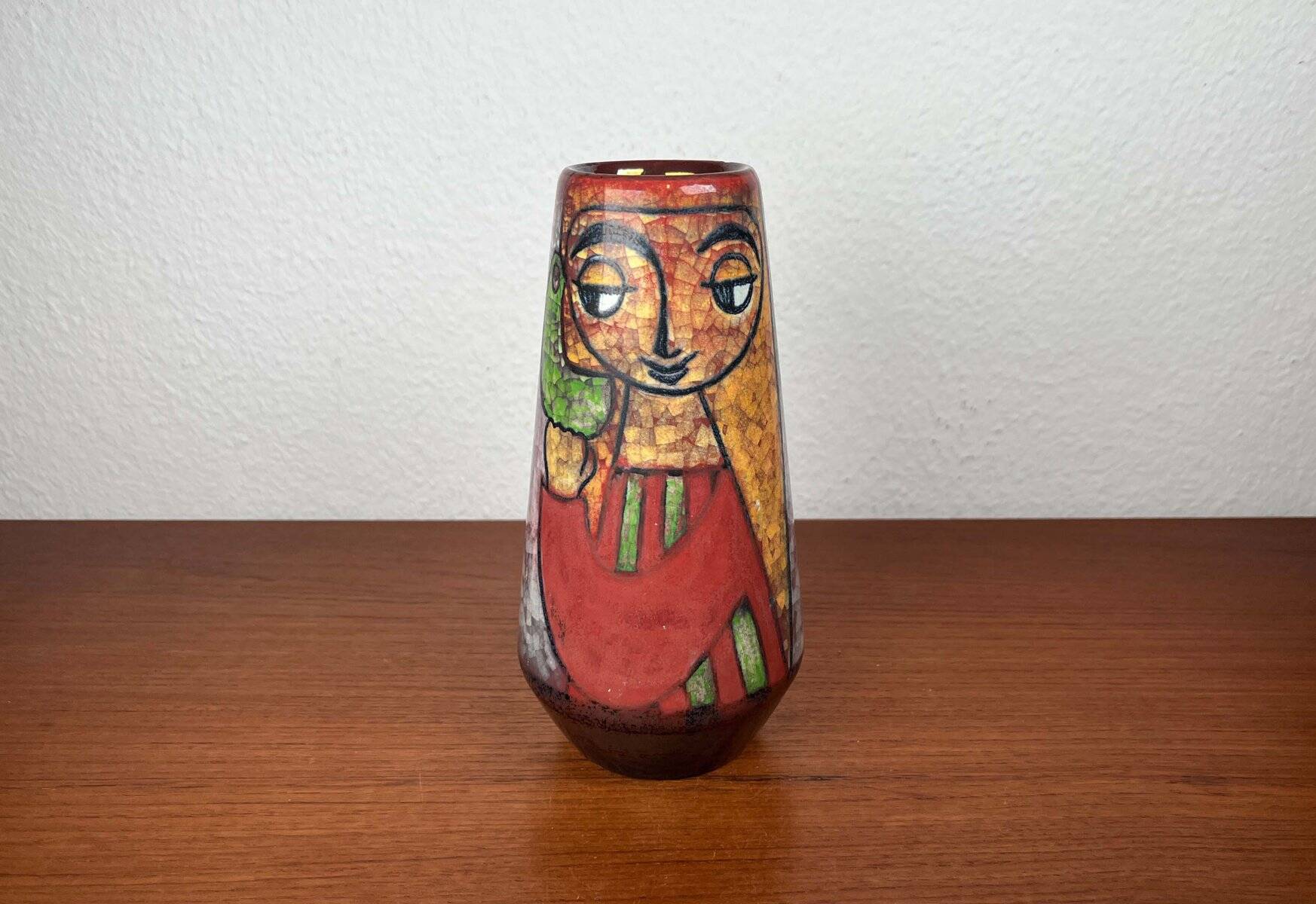 Danish studio pottery vase from the mid-century by Marianne Starck for Michael Andersen, 1960s.