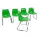 Set groene kunststof chromen buisframe stoelen Helmut Starke Zweden
