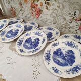 Set of 8 dessert plates sarreguemines model romantic