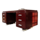 Bureau vintage en métal bordeaux Ahrend / Bureau Oda Prominent