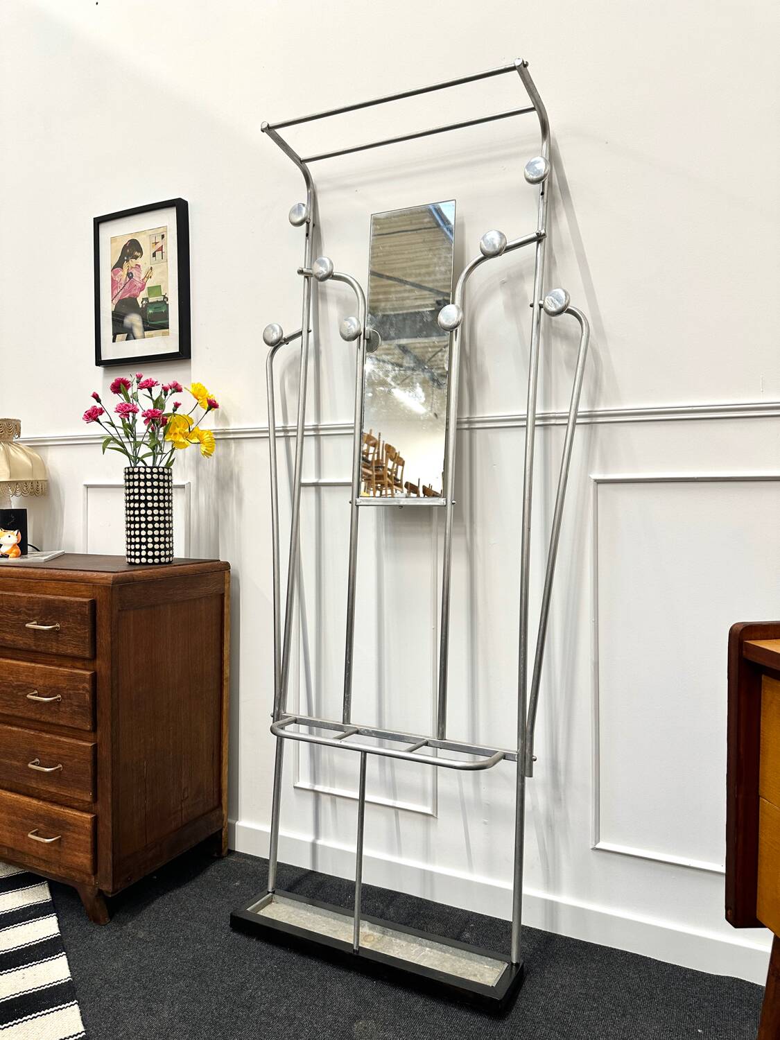 Vintage aluminum entrance locker