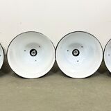 Set of 4 Industrial  Black Enamel Pendant Lamps from Elektrosvit, 1970s