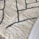 Moroccan Berber carpet Beni Ouarain with black graphic patterns 2,36x1.55m