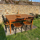 Vintage Scandinavian table for 6 people from the 1960s-70s.