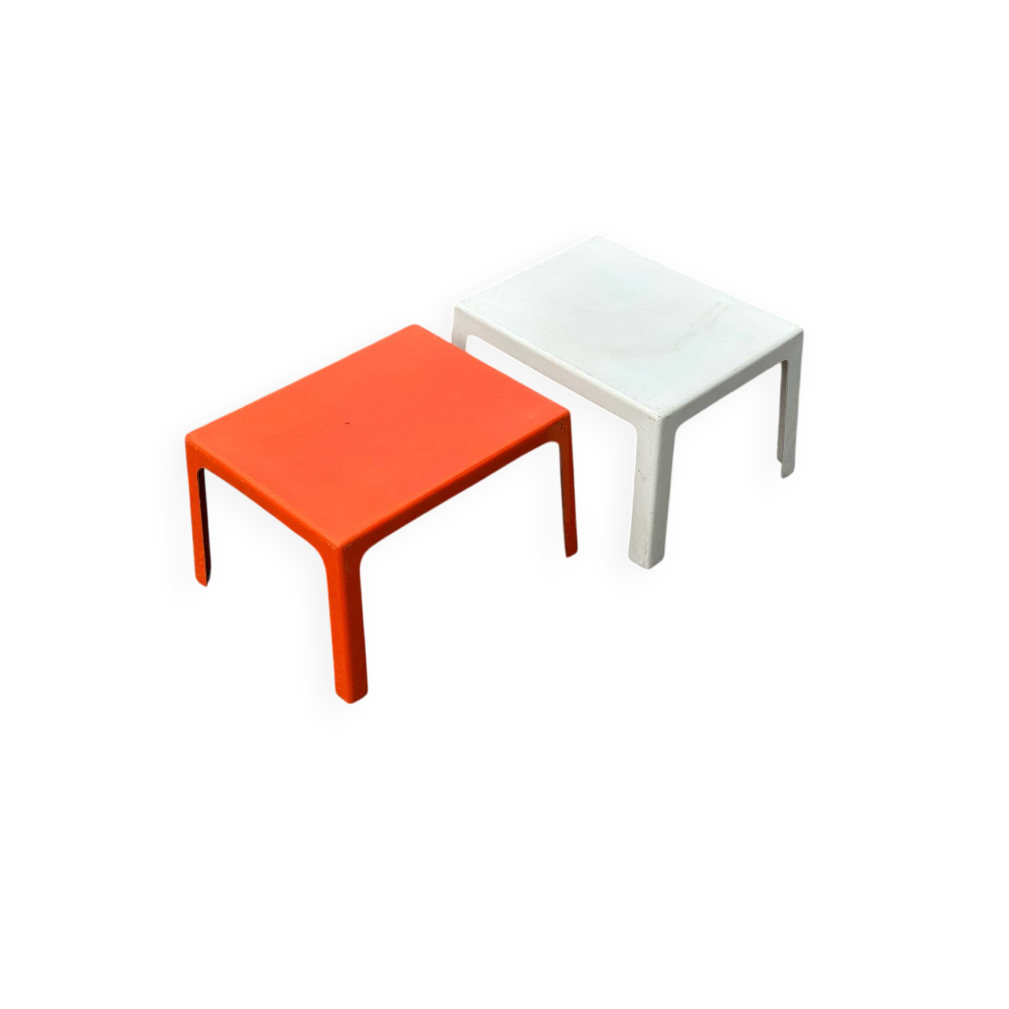 Pair of Space Age fiberglass coffee tables, Circa 1970