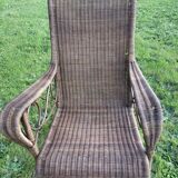 Ancien rocking-chair chair en rotin